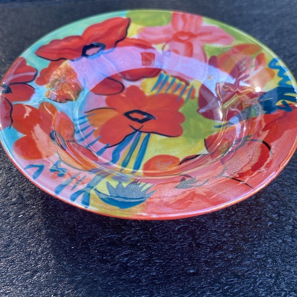 Flower Trinket Dish  Red Pink Purple Iridescent - Picture 4 of 8